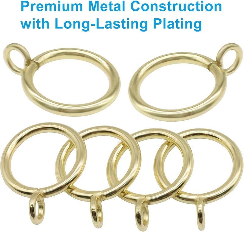 Bivethoi 28 Pack Metal Curtain Rings, with Eyelets Curtain Rings 1 Inch Inner Diameter Drapery Rings, Gold Curtain Rings for Curtain Rods - Image 4